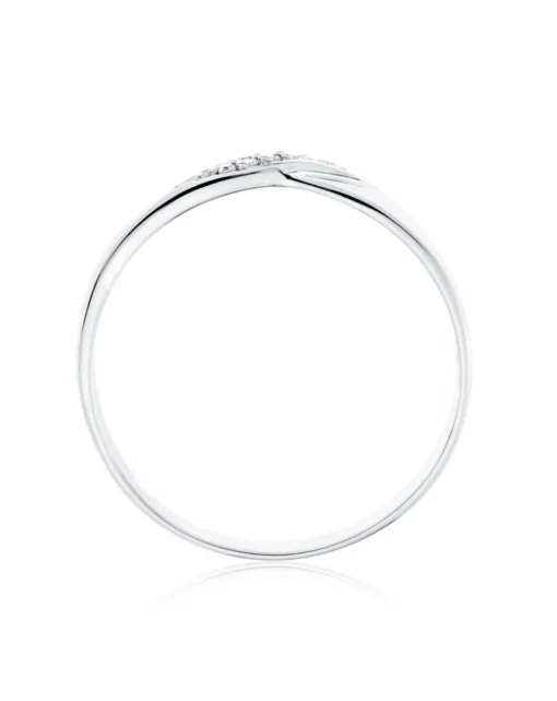 9 Carat White Gold Diamond Set 3mm Twist Wedding Band
