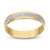 9 Carat Yellow Gold 2 tone Sparkle 4mm Wedding Ring