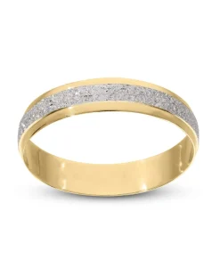 9 Carat Yellow Gold 2 tone Sparkle 4mm Wedding Ring