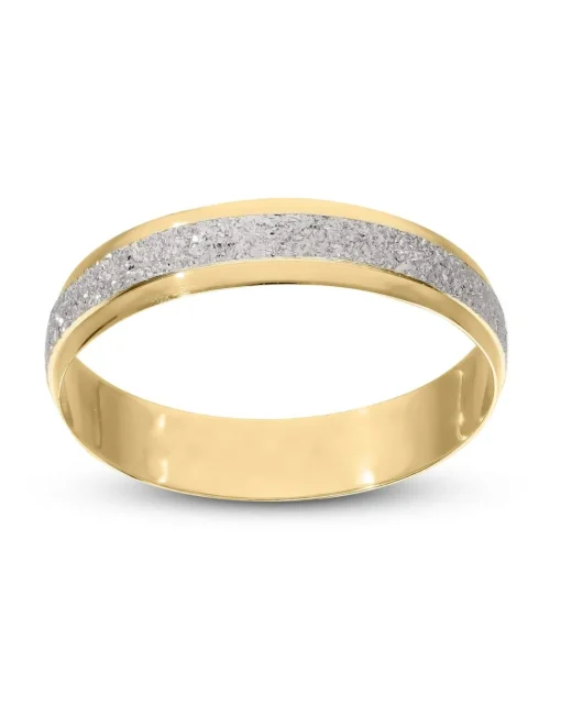 9 Carat Yellow Gold 2 tone Sparkle 4mm Wedding Ring
