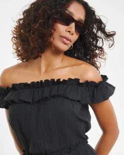 Cheesecloth Maxi Bardot Beach Dress