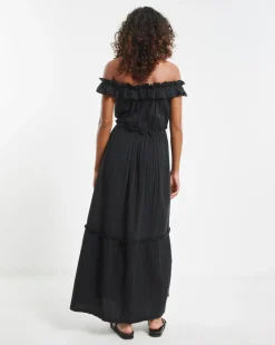 Cheesecloth Maxi Bardot Beach Dress