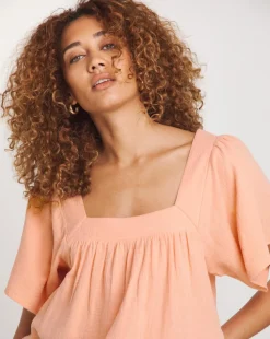 Cheesecloth Square Neck Top