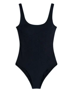 Chelsea Peers Jacquard Shell Scoopback Swimsuit Black
