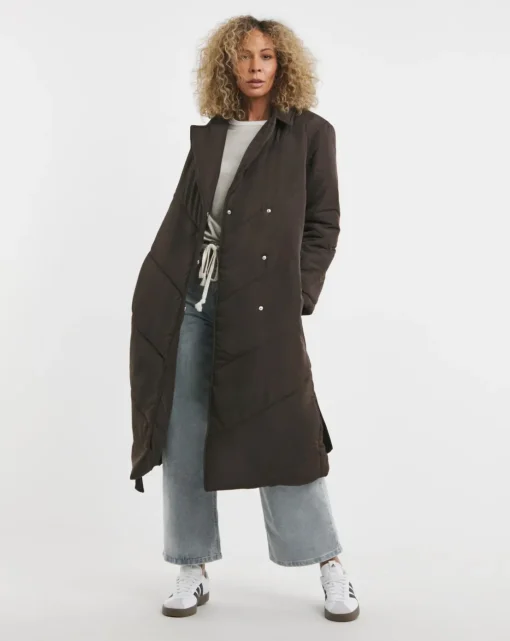 Chocolate Padded Robe Coat