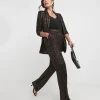 Chocolate Sequin Straight Leg Trouser