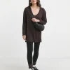 Chocolate V Neck Soft Touch Longline Top