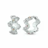 Clogau Nature's Wonder Sterling Silver Forget-Me-Not Huggie Hoops