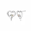 Clogau Paw Print Heart Stud Earrings