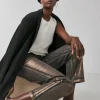 Copper Metallic Straight Leg Jeans