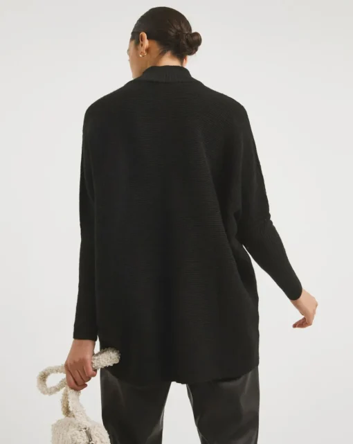 Cosy High Neck Chevron Ribbed Detail Jumper