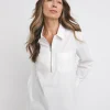 Cotton Poplin Zip Detail Shirt