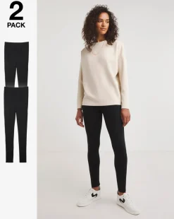 Cotton Rich 2 Pack High Waist Full Length Leggings