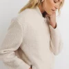 Cream Wool Like Bomber Jacket