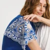 Crew Neck Broderie Angel Sleeve Top