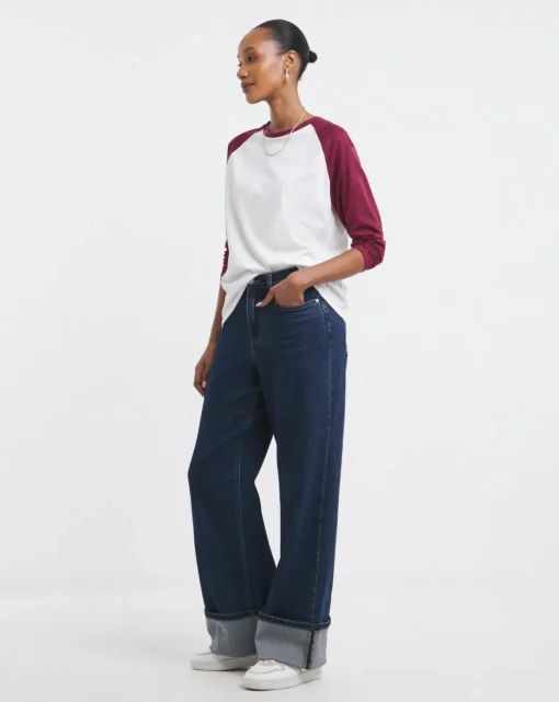 Crew Neck Colour Block Raglan T-Shirt