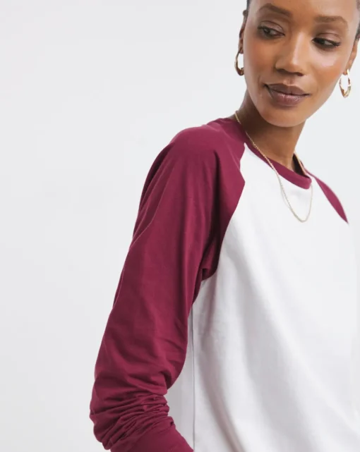 Crew Neck Colour Block Raglan T-Shirt