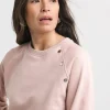 Crew Neck Popper Shoulder Longline Sweatshirt