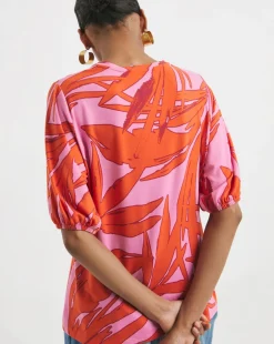 Crew Neck Puff Sleeve Top