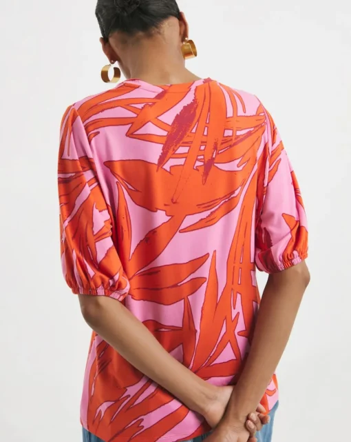 Crew Neck Puff Sleeve Top