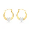 9ct Gold Crystalique Heart Earrings