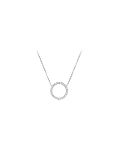 9ct Gold CZ Circle Adjustable Necklace
