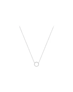 9ct Gold CZ Circle Adjustable Necklace
