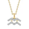9ct Gold Diamond Aquarius Pendant on 18 inch chain