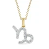 9ct Gold Diamond Capricorn Pendant on 18 inch chain
