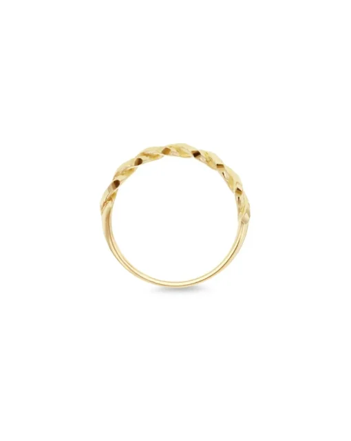 9ct Gold Diamond Cut Half Twist Ring