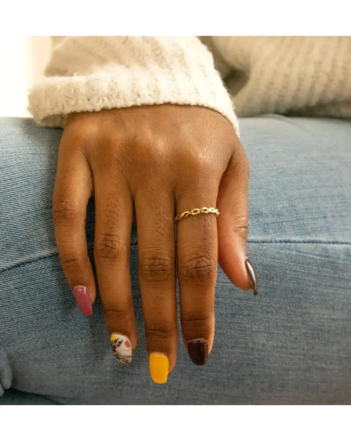 9ct Gold Diamond Cut Half Twist Ring