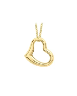 9Ct Gold Floating Open Heart Necklace