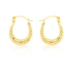 9ct Gold Patterned Creole Earrings