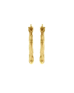 9ct Gold Patterned Creole Earrings
