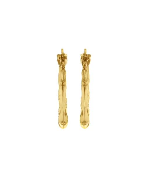 9ct Gold Patterned Creole Earrings