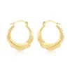 9CT Gold Patterned Scallop-Edge Earrings