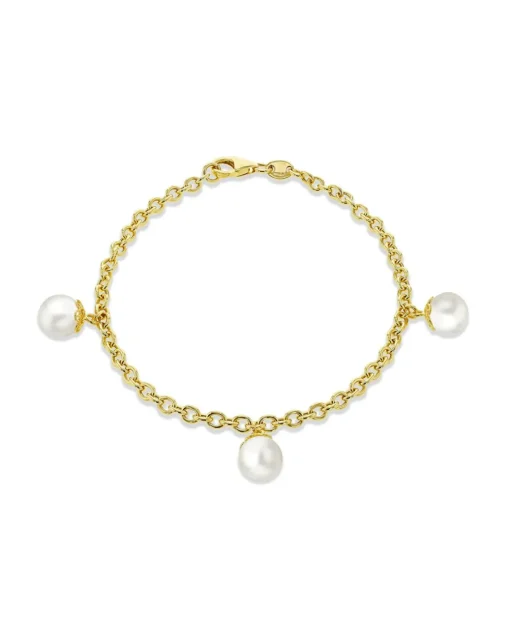 9ct Gold Pearl Drop Bracelet