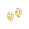 9ct 2-Tone Gold Electroform Hoop Earrings