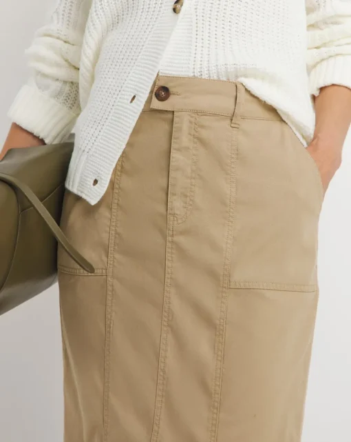 Dark Stone Lyocell Rich Maxi Column Skirt
