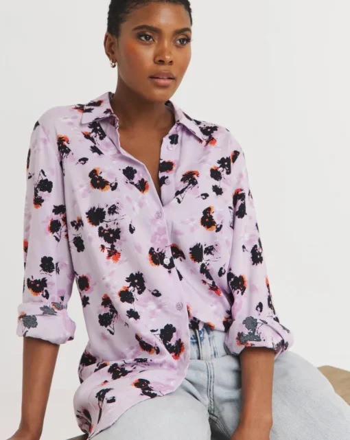 Dipped Back Viscose Shirt
