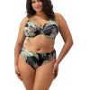 Elomi Tropical Retreat Plunge Wired Bikini Top Black
