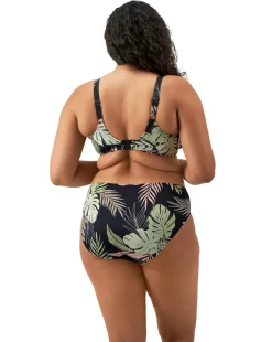 Elomi Tropical Retreat Plunge Wired Bikini Top Black