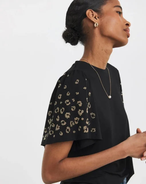 Embellished Angel Sleeve Top
