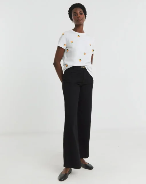 Embroidered Peach T-Shirt