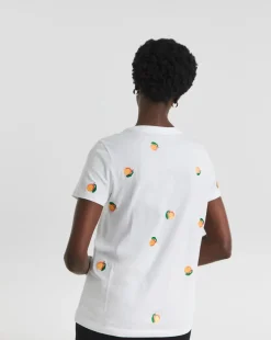 Embroidered Peach T-Shirt