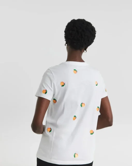 Embroidered Peach T-Shirt
