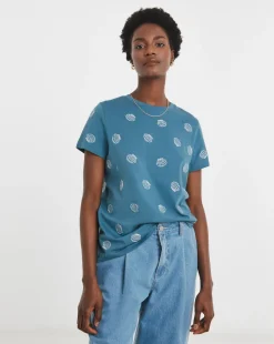 Embroidered Shell T-Shirt