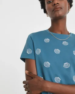 Embroidered Shell T-Shirt