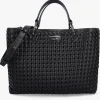 Emporio Armani Interwoven Black Shopper Bag With Pouch