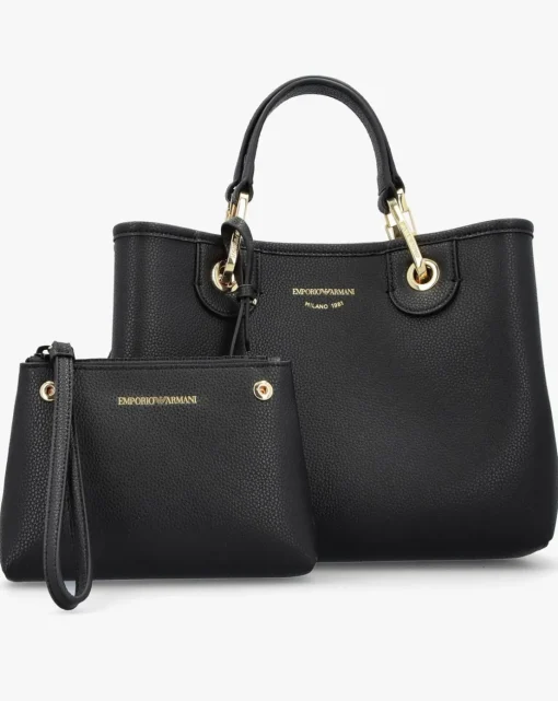 Emporio Armani Myea Black Shopper Bag With Pouch